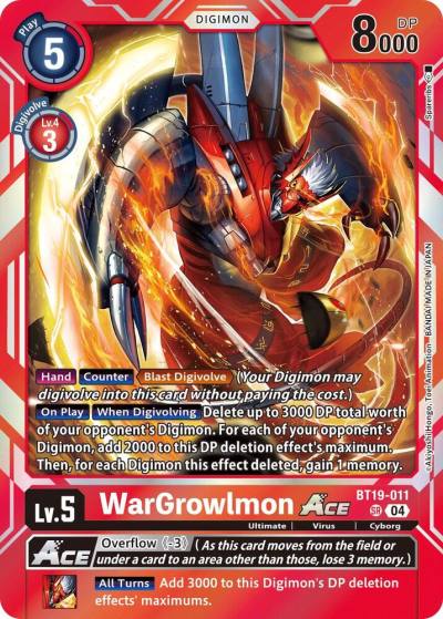 WarGrowlmon ACE BT19-011 SR Release Special Booster 2.5 Digimon card