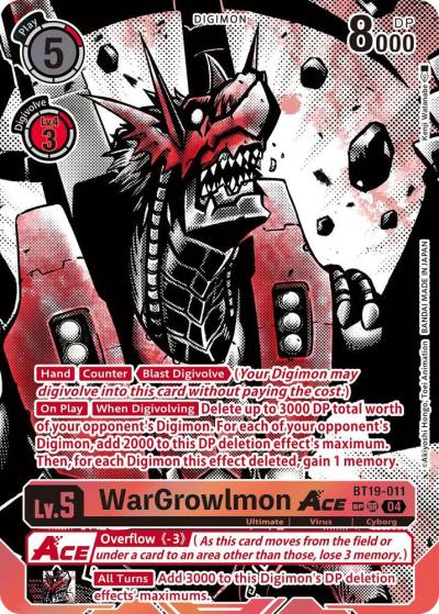WarGrowlmon ACE Textured BT19-011 SR Release Special Booster 2.5 Digimon card