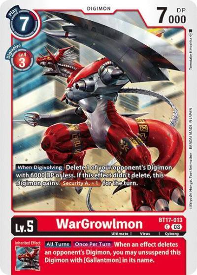 WarGrowlmon BT17-013 C Secret Crisis Digimon card