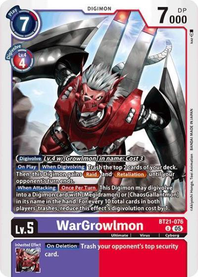 WarGrowlmon BT21-076 U World Convergence Digimon card