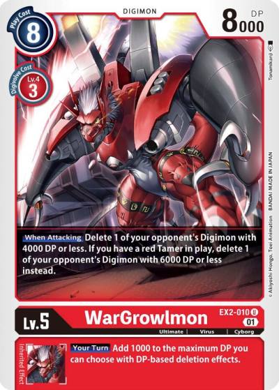 WarGrowlmon EX2-010 U Digital Hazard Digimon card