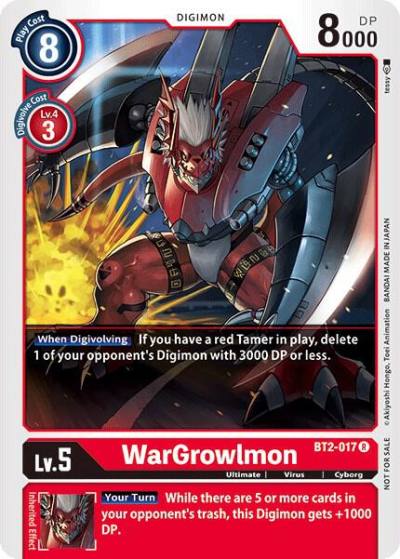 WarGrowlmon Official Tournament Pack Vol2 BT2-017 R Release Special Booster 1.0 Digimon card