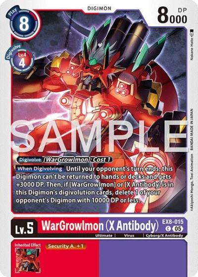 WarGrowlmon X Antibody Reprint EX8-015 C Advanced Booster Digimon Generation Digimon card