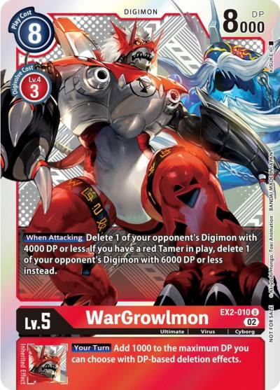 WarGrowlmon Xros Encounter Pre Release EX2-010 U Digital Hazard Digimon card