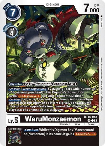 WaruMonzaemon BT15-065 U Exceed Apocalypse Digimon card