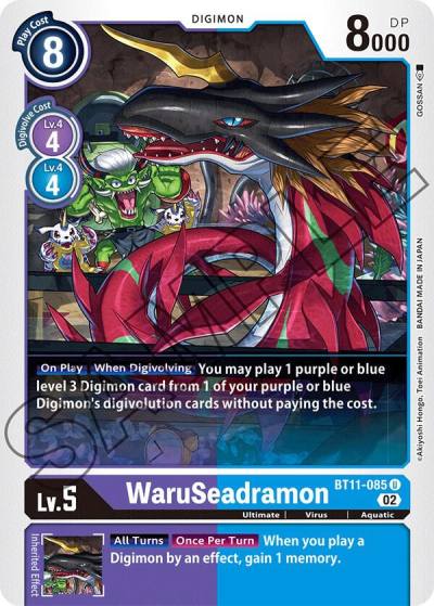 WaruSeadramon Foil BT11-085 U Dimensional Phase Digimon card