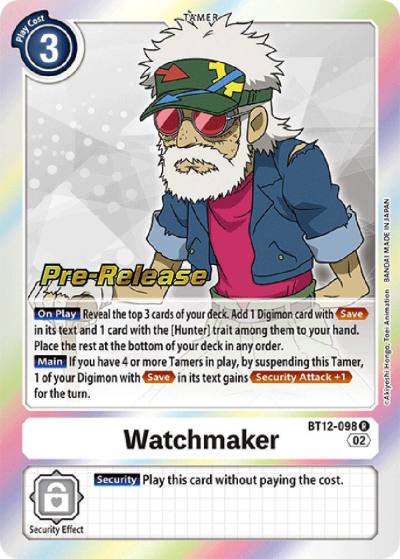 Watchmaker BT12-098 R Across Time Pre-Release Cards Digimon card