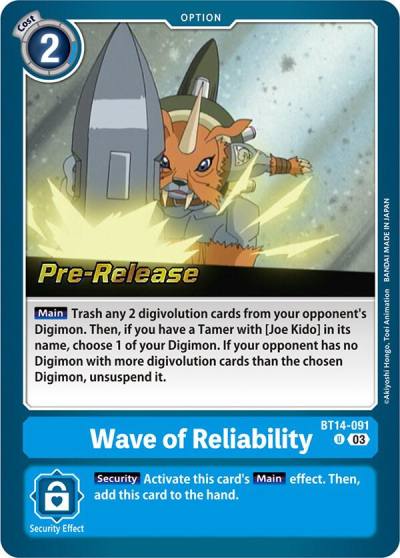 Wave of Reliability BT14-091 U Blast Ace Pre-Release Cards Digimon card