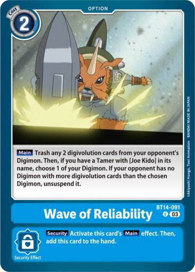 Wave of Reliability BT14-091 U Blast Ace Digimon card
