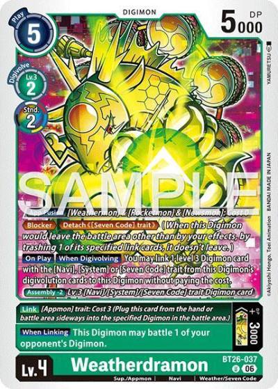 Weatherdramon BT26-037 U Timeless Bonds Digimon card