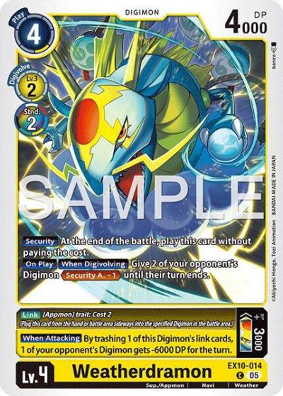 Weatherdramon EX10-014 C Sinister Order Digimon card