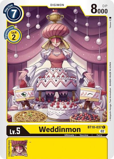 Weddinmon BT10-037 C Xros Encounter Digimon card