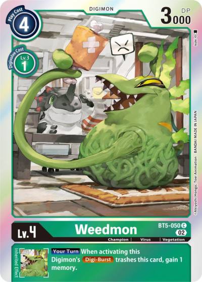 Weedmon Resurgence Booster Reprint BT5-050 C Resurgence Booster Digimon card