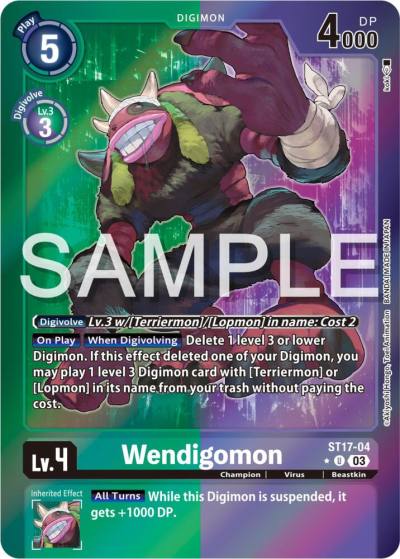Wendigomon Advanced Deck Set Double Typhoon Secret Pack ST17-04 U Starter Deck 17: Double Typhoon Advanced Deck Set Digimon card