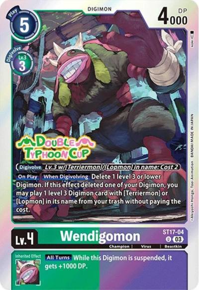Wendigomon ST17-04 U Starter Deck 17: Double Typhoon Advanced Deck Set Pre-Release Cards Digimon card