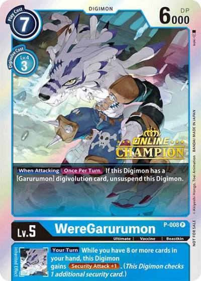 WereGarurumon 2021 Championship Online Regional Online Champion P-008 P Digimon Promotion Cards Digimon card