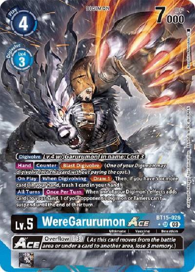 WereGarurumon ACE Alternate Art BT15-026 SR Exceed Apocalypse Digimon card