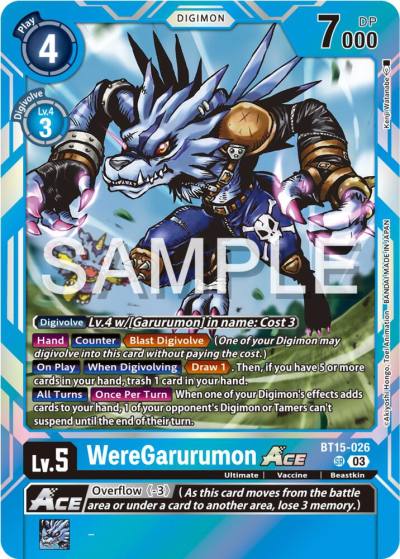 WereGarurumon ACE BT15-026 SR Exceed Apocalypse Digimon card
