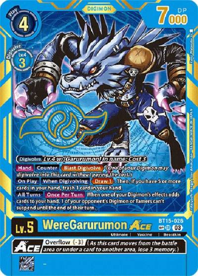 WereGarurumon ACE Special Rare BT15-026 SP Exceed Apocalypse Digimon card