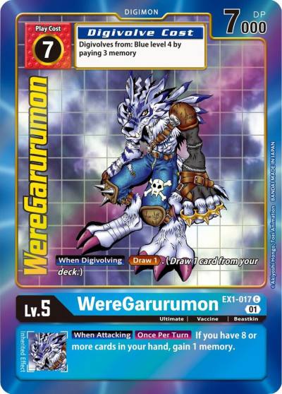WereGarurumon Alternate Art EX1-017 C Classic Collection Digimon card