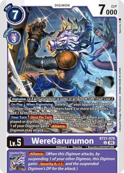 WereGarurumon BT21-078 U World Convergence Digimon card