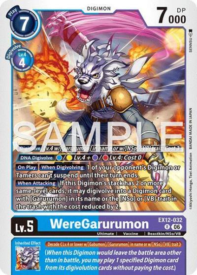 WereGarurumon EX12-032 R Digital World Shambala Digimon card