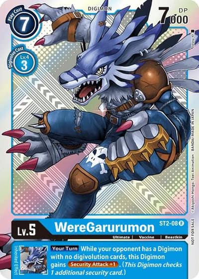 WereGarurumon - ST2-08 (Official Tournament Pack Vol.2) ST2-08 R Starter Deck 02: Cocytus Blue Digimon card