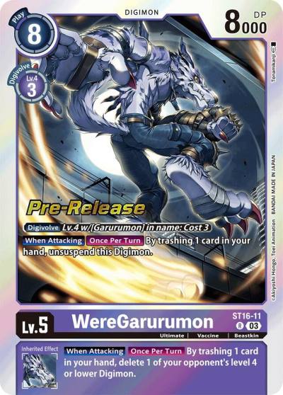 WereGarurumon ST16-11 R Starter Deck 16: Wolf of Friendship Pre-Release Cards Digimon card