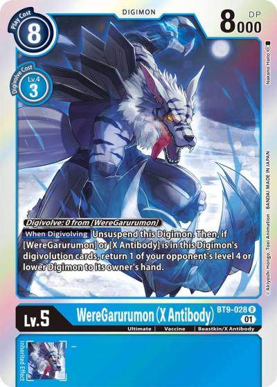 WereGarurumon X Antibody BT9-028 R X Record Digimon card