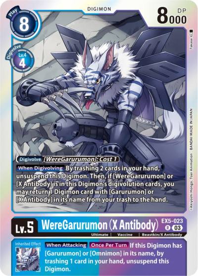 WereGarurumon X Antibody EX5-023 R Animal Colosseum Digimon card