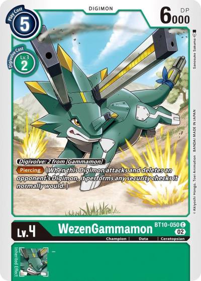 WezenGammamon BT10-050 C Xros Encounter Digimon card