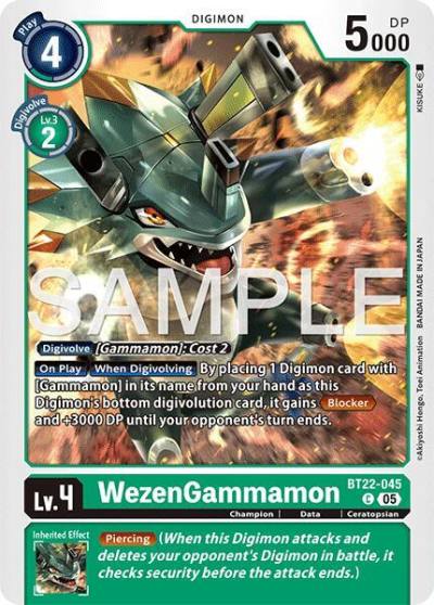 WezenGammamon BT22-045 C Cyber Eden Digimon card