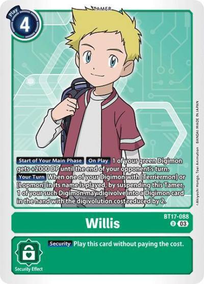 Willis BT17-088 U Secret Crisis Digimon card