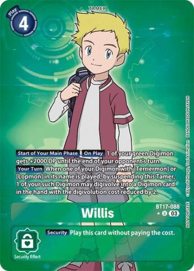 Willis Box Promotion Pack Secret Crisis BT17-088 U Secret Crisis Digimon card