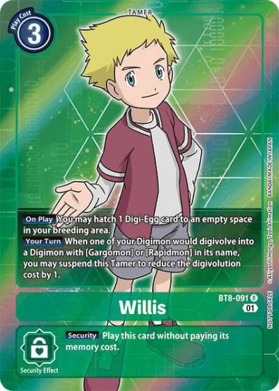 Willis Box Topper BT8-091 R New Awakening Digimon card