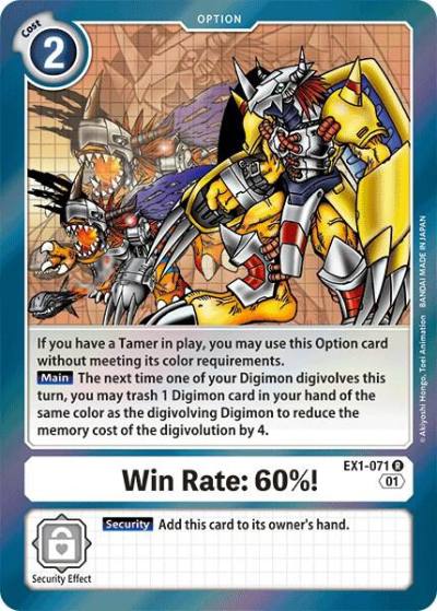 Win Rate 60pct EX1-071 R Classic Collection Digimon card