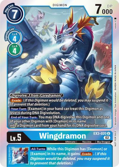 Wingdramon Box Topper EX3-020 U Draconic Roar Digimon card