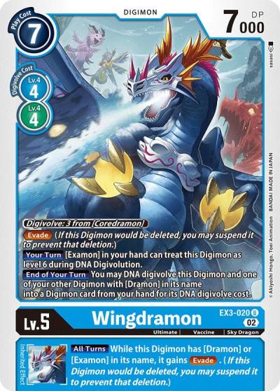 Wingdramon EX3-020 U Draconic Roar Digimon card