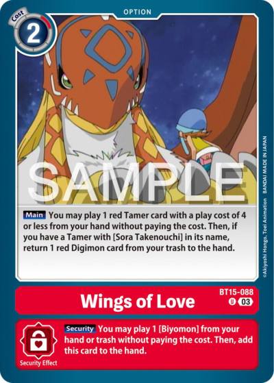 Wings of love BT15-088 U Exceed Apocalypse Digimon card