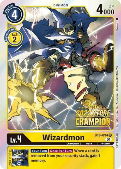 Wizardmon 2022 Store Champion BT6-034 U Double Diamond Digimon card