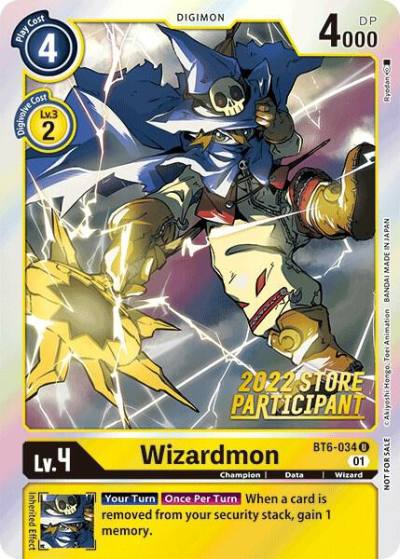 Wizardmon 2022 Store Participant BT6-034 U Double Diamond Digimon card