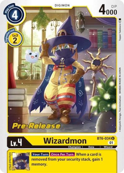 Wizardmon BT6-034 U Double Diamond Pre-Release Cards Digimon card