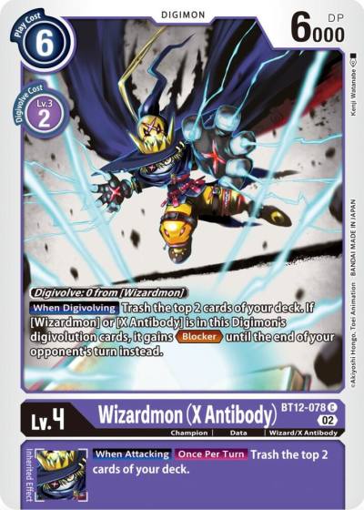 Wizardmon X Antibody BT12-078 C Across Time Digimon card