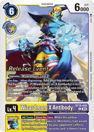 Wizardmon X Antibody BT19-036 U Release Special Booster 2.0 Celebration Event Cards Digimon card