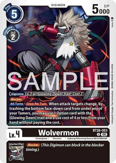 Wolvermon BT26-053 U Timeless Bonds Digimon card