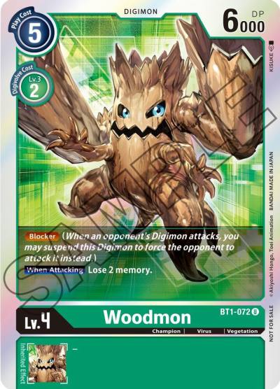 Woodmon Event Pack 1 BT1-072 U Release Special Booster 1.0 Digimon card