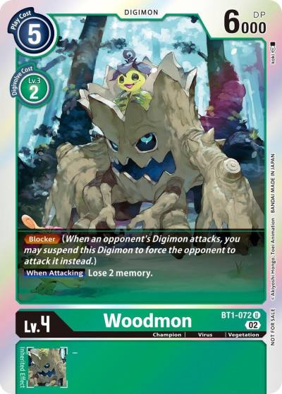 Woodmon Official Tournament Pack Vol 6 BT1-072 U Release Special Booster 1.0 Digimon card
