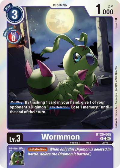 Wormmon BT20-065 R Release Special Booster 2.5 Digimon card