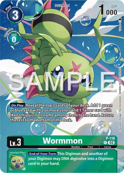 Wormmon Digimon Adventure 02 The Beginning Set P-118 P Digimon Promotion Cards Digimon card
