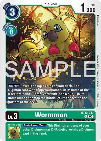 Wormmon Reprint BT12-047 U Advanced Booster Digimon Generation Digimon card